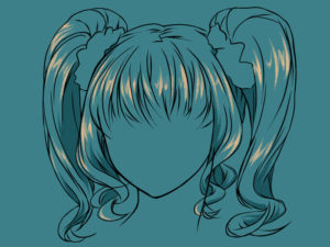 A tutorial, which focuses on highlights in manga hair.