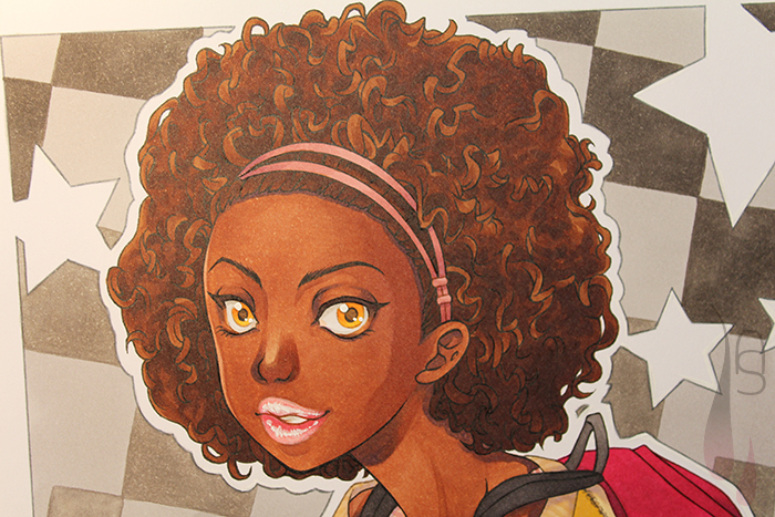 A tutorial on how to colour curly afro hair with markers.