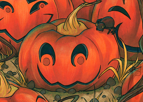 A tutorial on colouring Halloween themed pumpkins with markers.