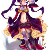A manga girl drawn in Corel Painter sporting a fantasy/gaming outfit.