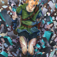 A fanart of Link done with markers.
